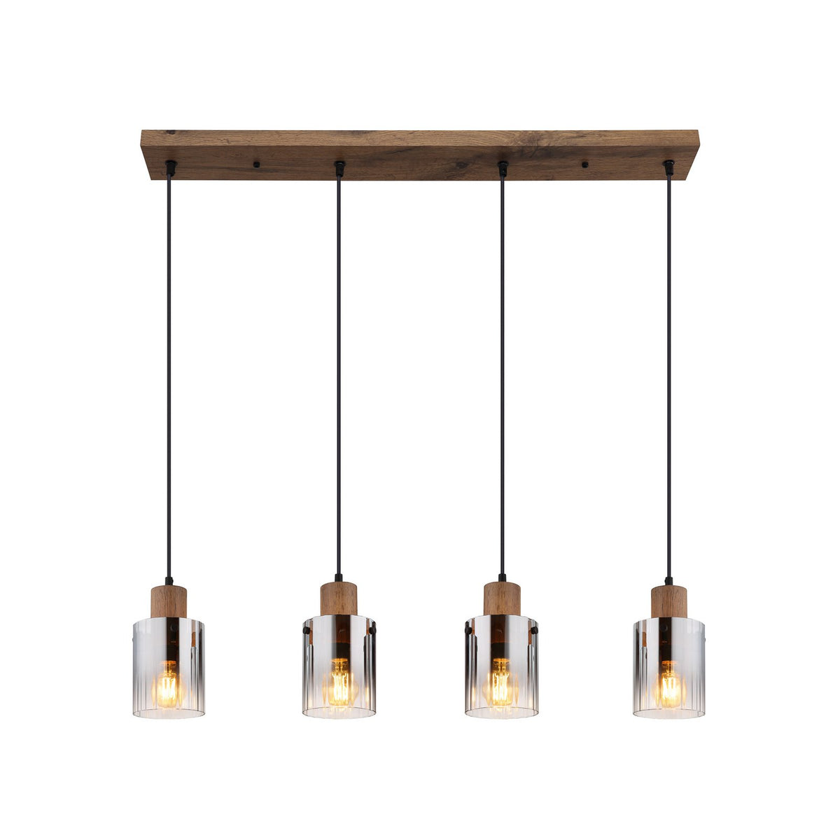 Globo Hängeleuchte Pendelleuchte Lampe rauchgrau MDF Länge 105 cm braun - 9007371507658