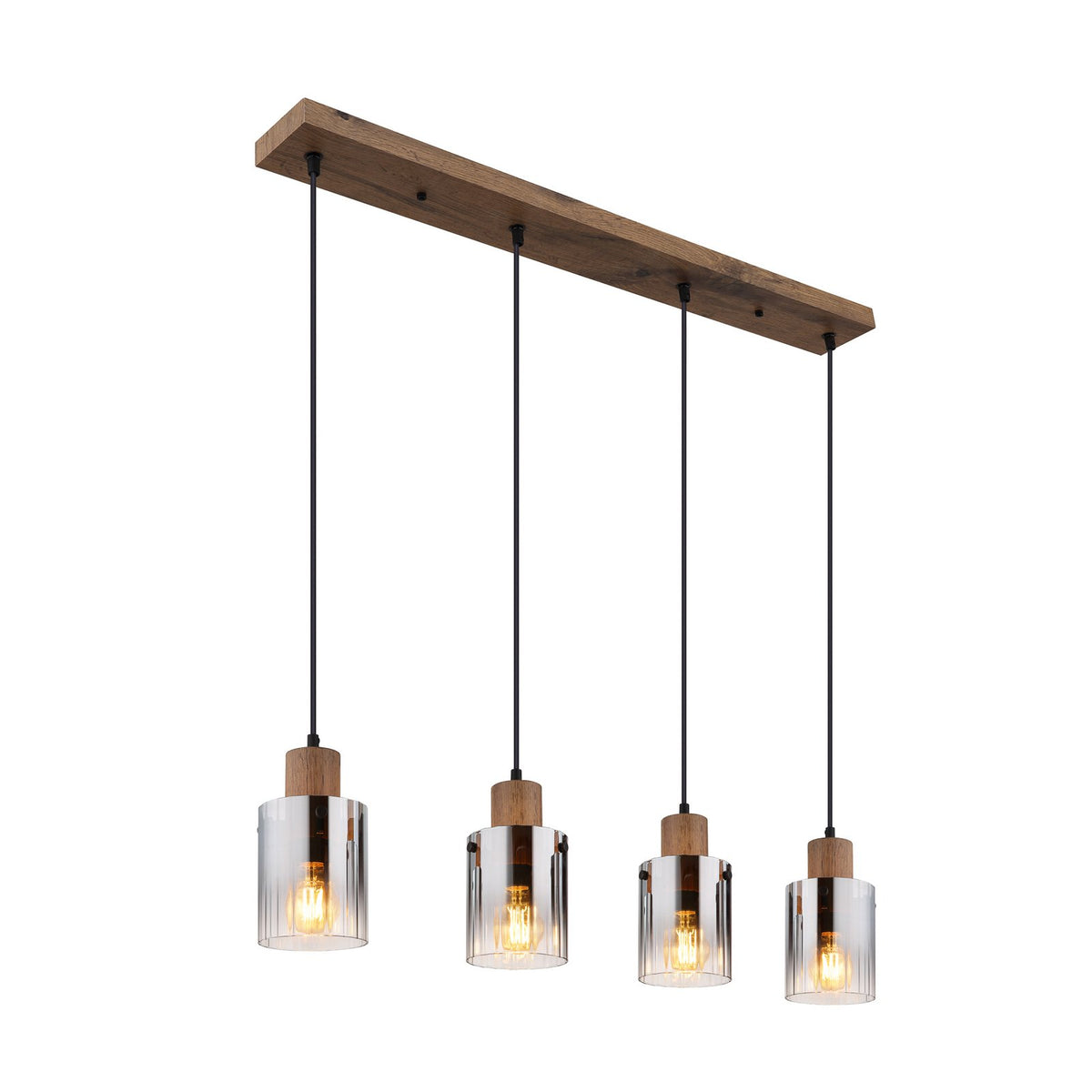Globo Hängeleuchte Pendelleuchte Lampe rauchgrau MDF Länge 105 cm braun - 9007371507658