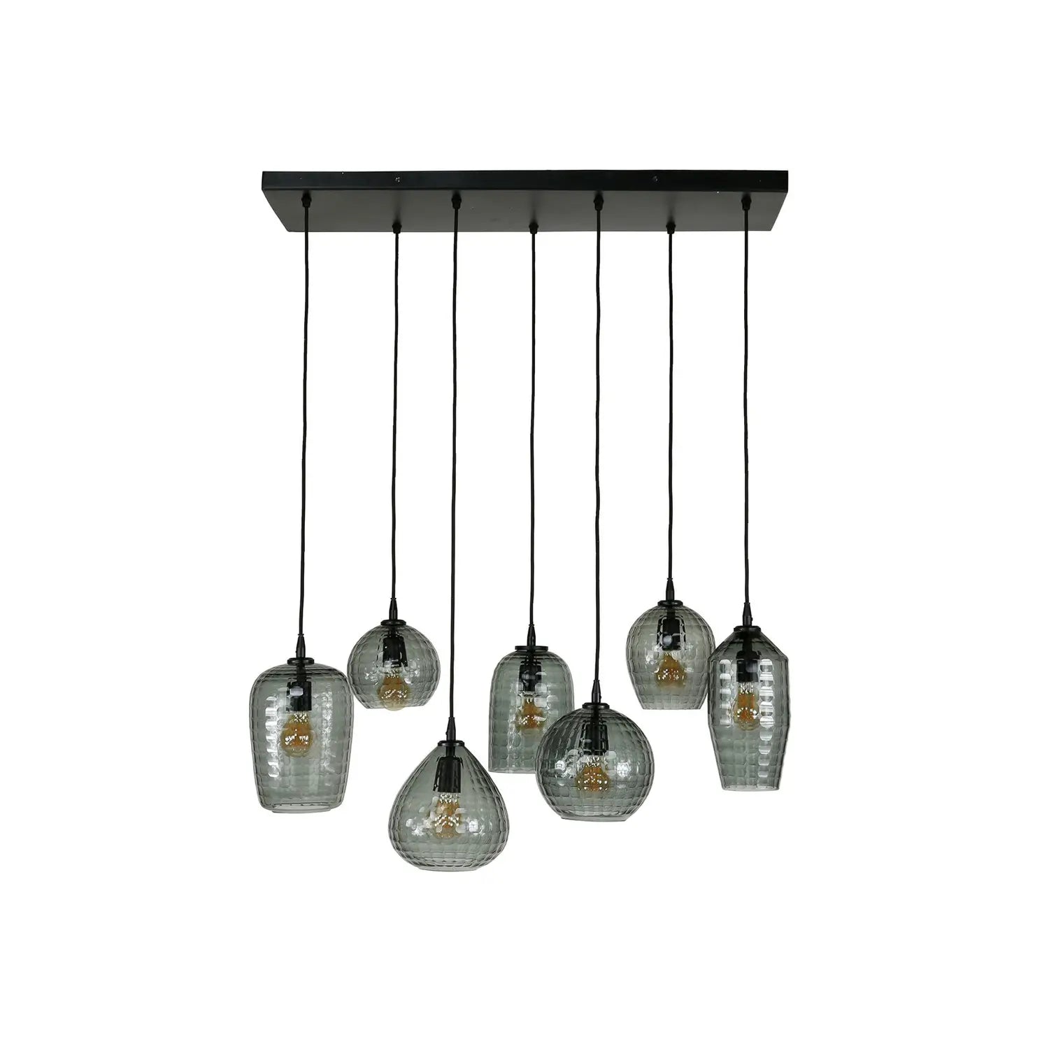 B-Ware Hängeleuchte Pendelleuchte Vanderberg Rauchgrau Metall Glas 7 Flammig E27 Led - 8713244170805