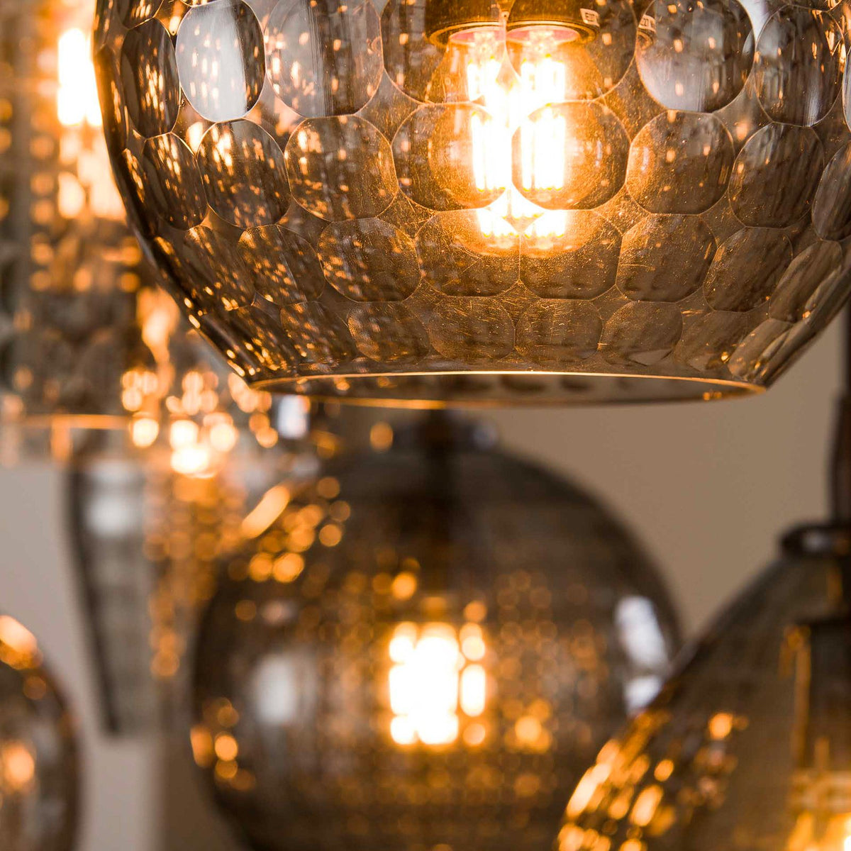 Hängeleuchte Pendelleuchte Vanderberg rauchgrau Metall Glas 7-flammig E27 LED - 8713244170805