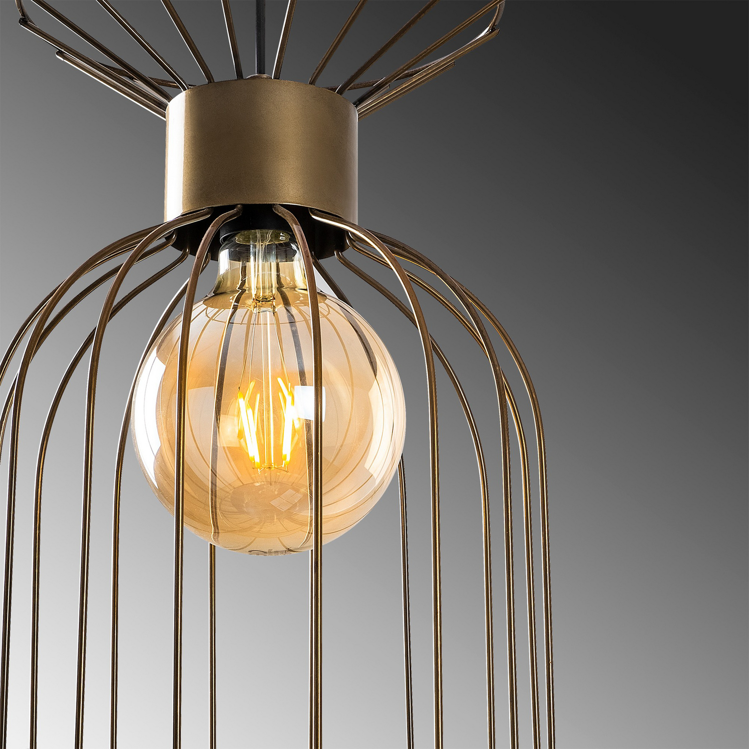 B-Ware Opviq Hängeleuchte Vazo 2881 Lampe ø25cm Gold Antik Esszimmer Beleuchtung - 8681875989892