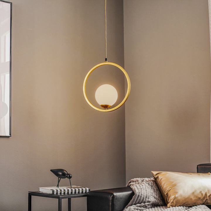 Euluna Hängeleuchte Hängeleuchte Lampe Leuchte Vienna Opalglas Messing 1 Flammig B-Ware