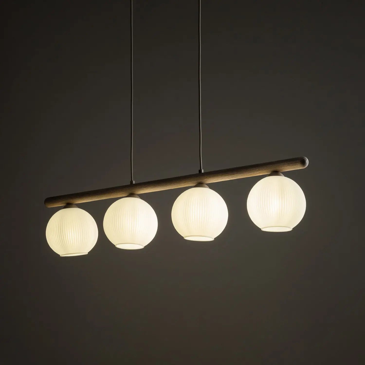 B-Ware Virlo Hängeleuchte Pendelleuchte Lampe Holz Opalglas Weiß Esszimmer Küche 95 Cm - 5906135110803