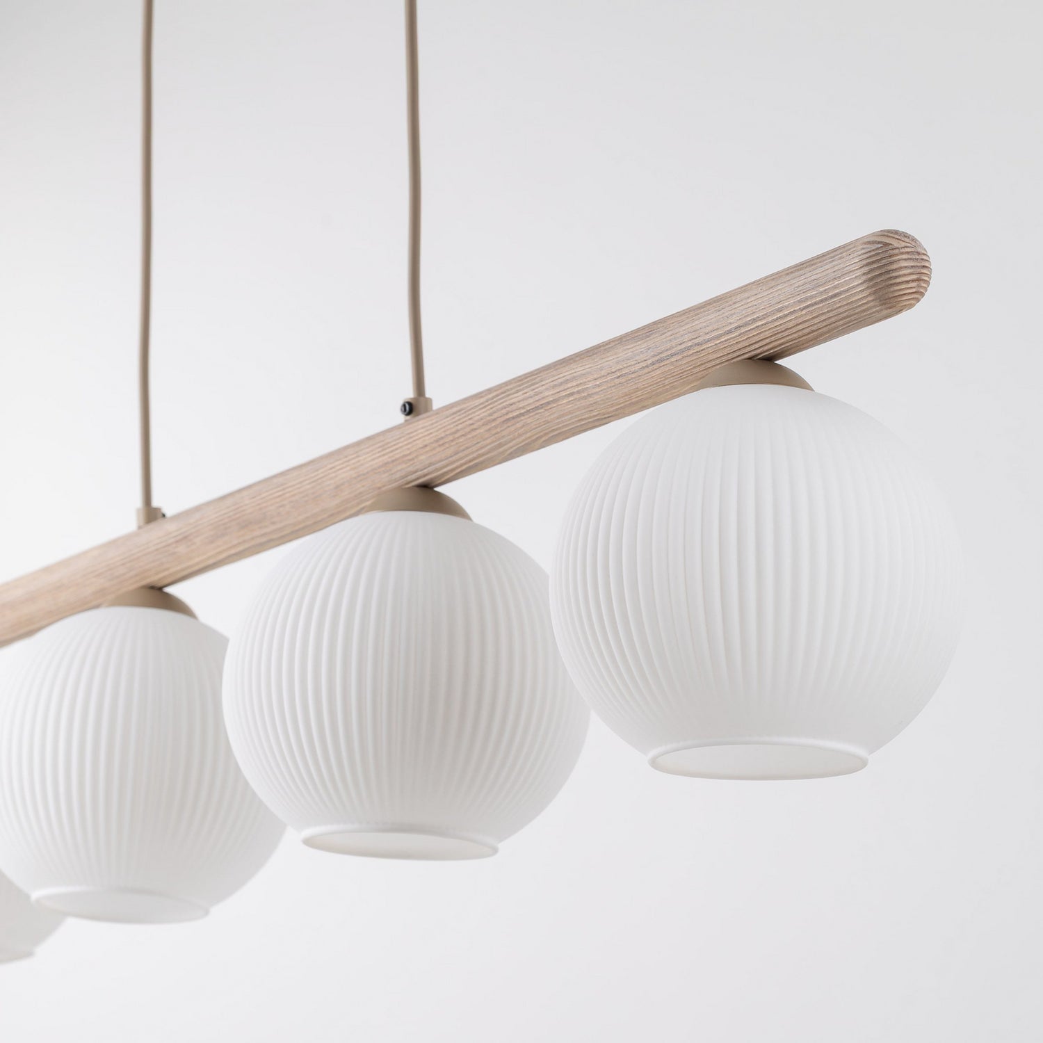 B-Ware Virlo Hängeleuchte Pendelleuchte Lampe Holz Opalglas Weiß Esszimmer Küche 95 Cm - 5906135110803