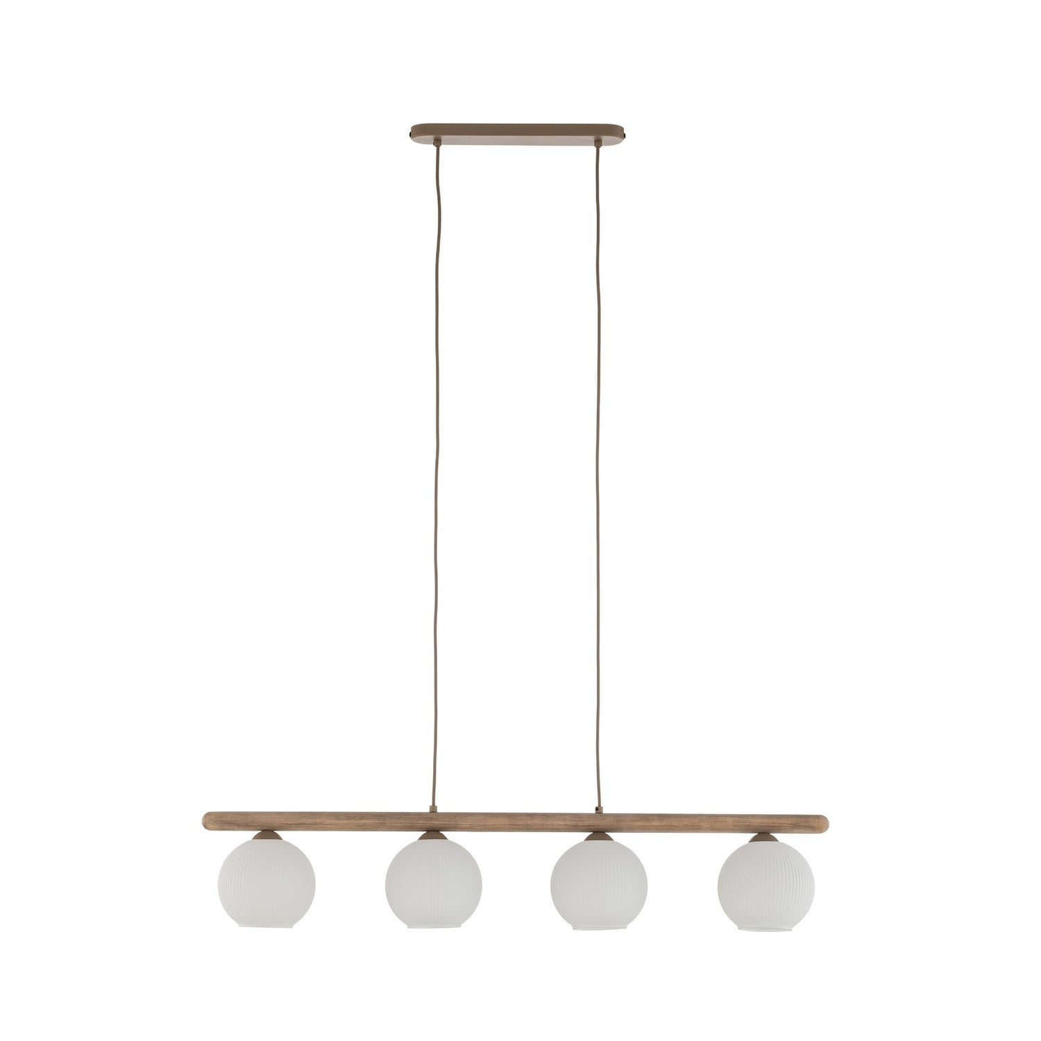 B-Ware Virlo Hängeleuchte Pendelleuchte Lampe Holz Opalglas Weiß Esszimmer Küche 95 Cm - 5906135110803