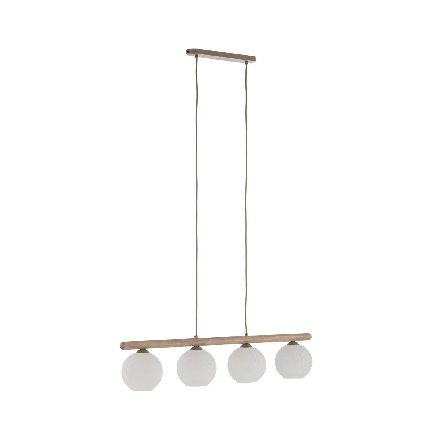 B-Ware Virlo Hängeleuchte Pendelleuchte Lampe Holz Opalglas Weiß Esszimmer Küche 95 Cm - 5906135110803
