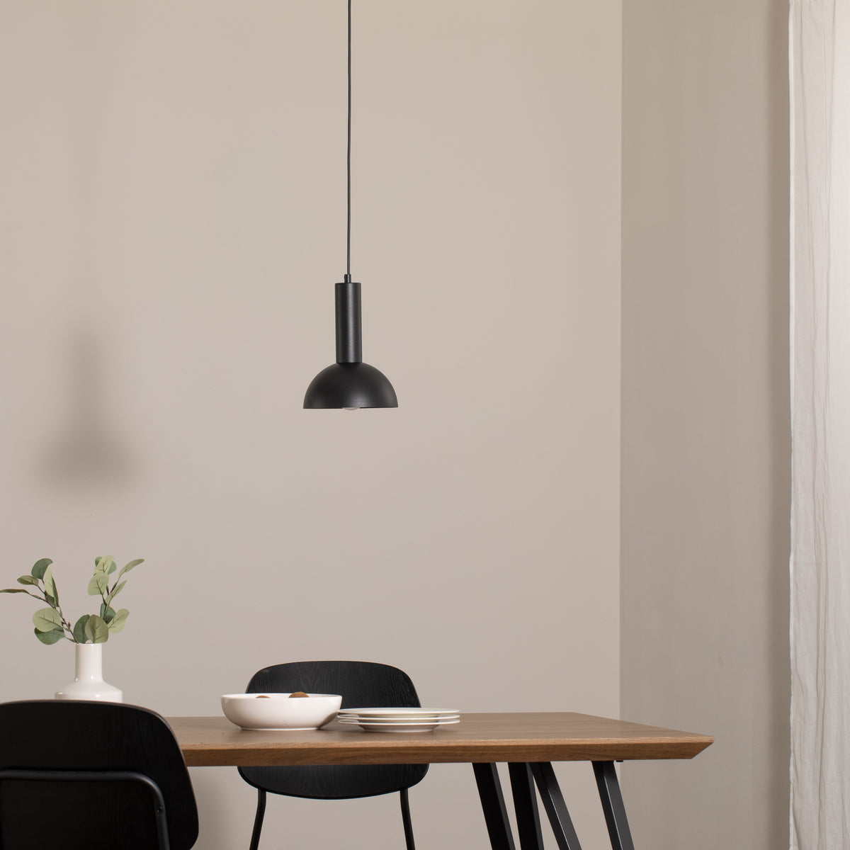 Hängeleuchte Vitrum Pendelleuchte Cupola S schwarz Stahl halbrund Ø 19cm E27 LED - 5905143287255