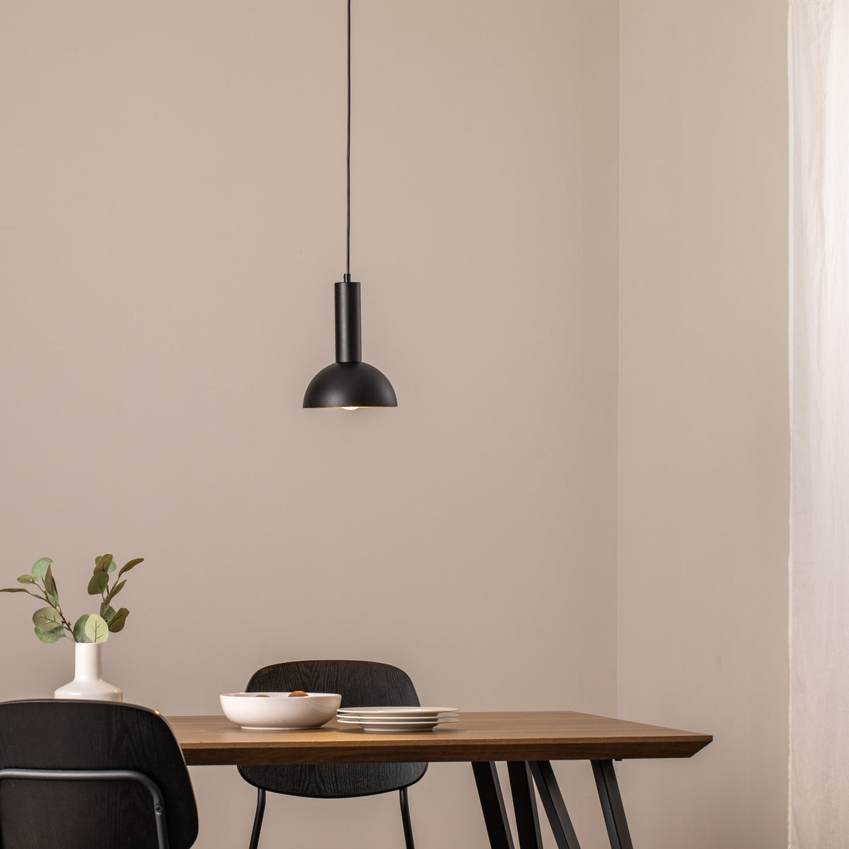 Hängeleuchte Vitrum Pendelleuchte Cupola S schwarz Stahl halbrund Ø 19cm E27 LED - 5905143287255