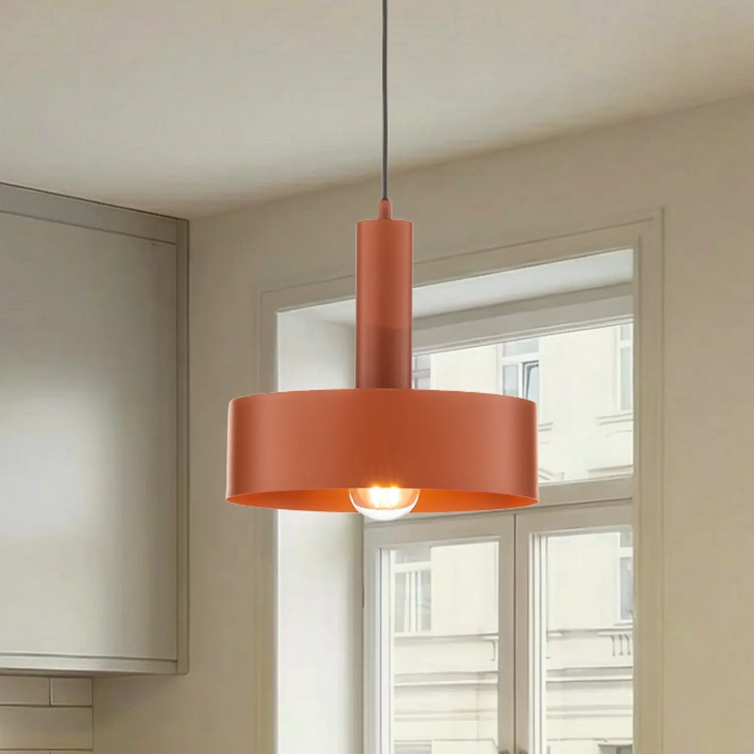 B-Ware Hängeleuchte Vitrum Pendelleuchte Lampe Rot Stahl Rund Zylindrisch ø27cm - 5905143285510