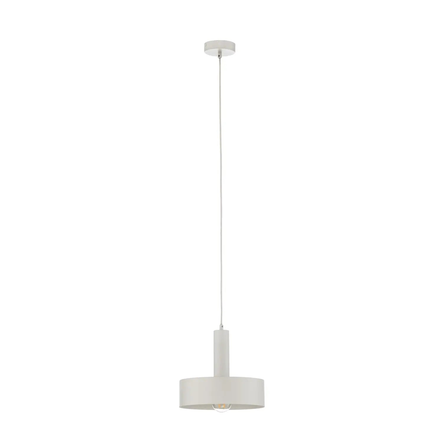B-Ware Hängeleuchte Vitrum Pendelleuchte Lampe Rund Weiß Zylinder Stahl  ø 27 Cm - 5905143287323
