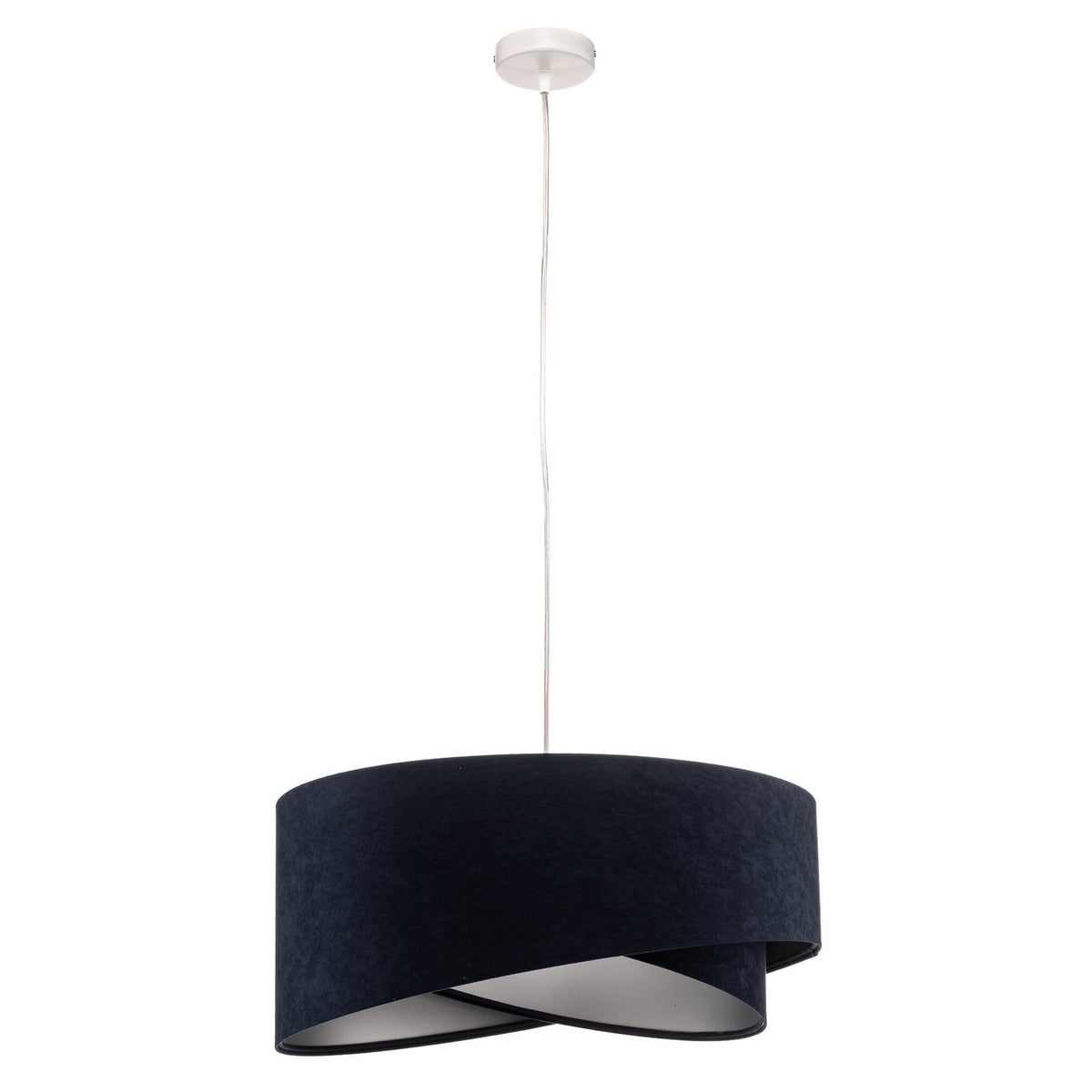 Hängeleuchte Pendelleuchte Vivien blau/silber Velours Deckenlampe Kunststoff - 5906742040128