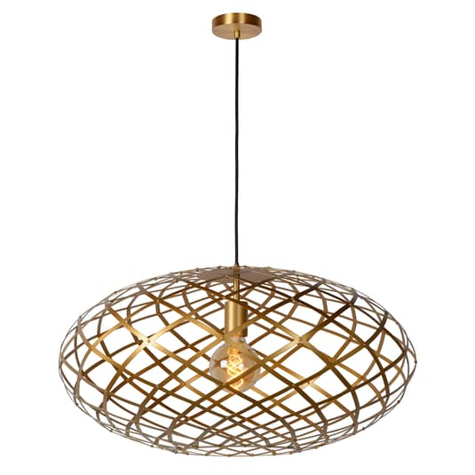 Lucide Hängeleuchte Hängeleuchte Lampe Leuchte Wolfram Schirm Oval 65 Cm Gold B-Ware - 5411212211132