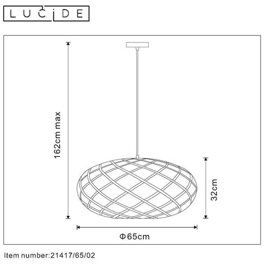 Lucide Hängeleuchte Hängeleuchte Lampe Leuchte Wolfram Schirm Oval 65 Cm Gold B-Ware - 5411212211132