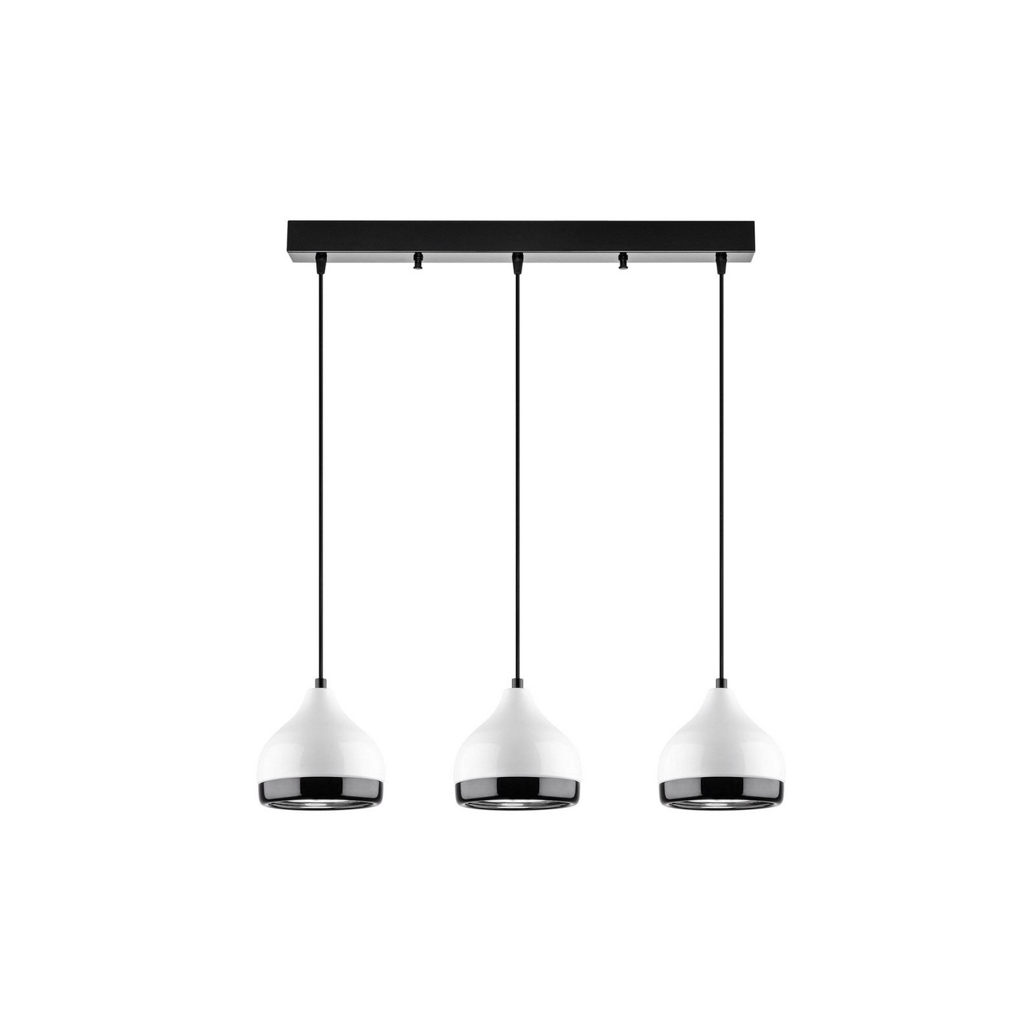 B-Ware Yildo Hängeleuchte Pendelleuchte 6878 Weiß/Schwarz Metall 3 Flammig Linear - 8683342650533