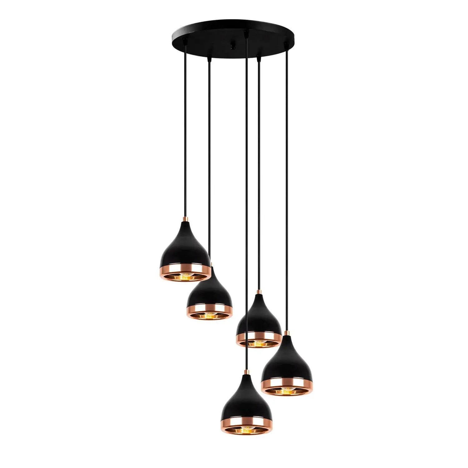 B-Ware Yildo Hängeleuchte Pendelleuchte Schwarz Kupfer Metall Leuchte Lampe Rund - 8681875877144