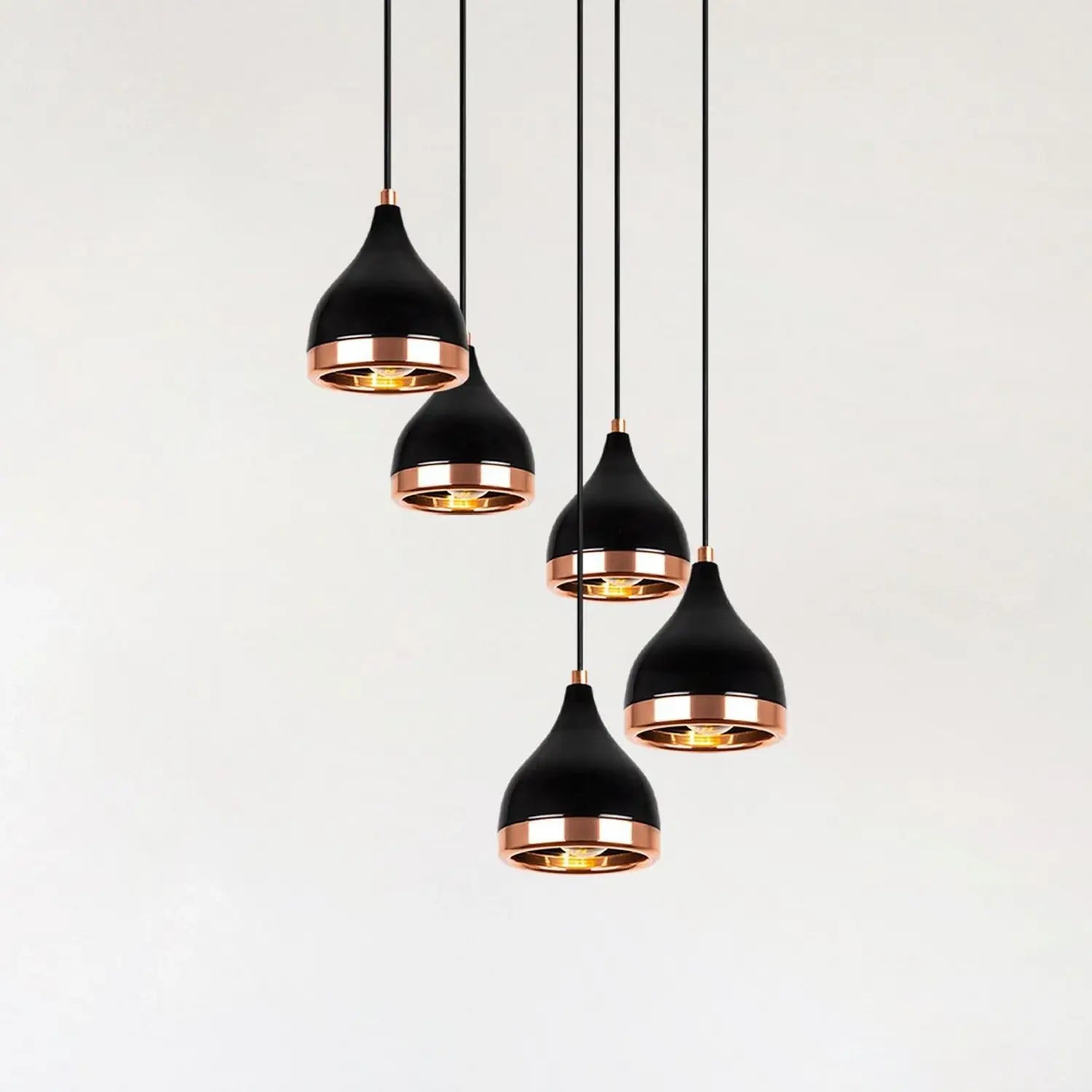 B-Ware Yildo Hängeleuchte Pendelleuchte Schwarz Kupfer Metall Leuchte Lampe Rund - 8681875877144