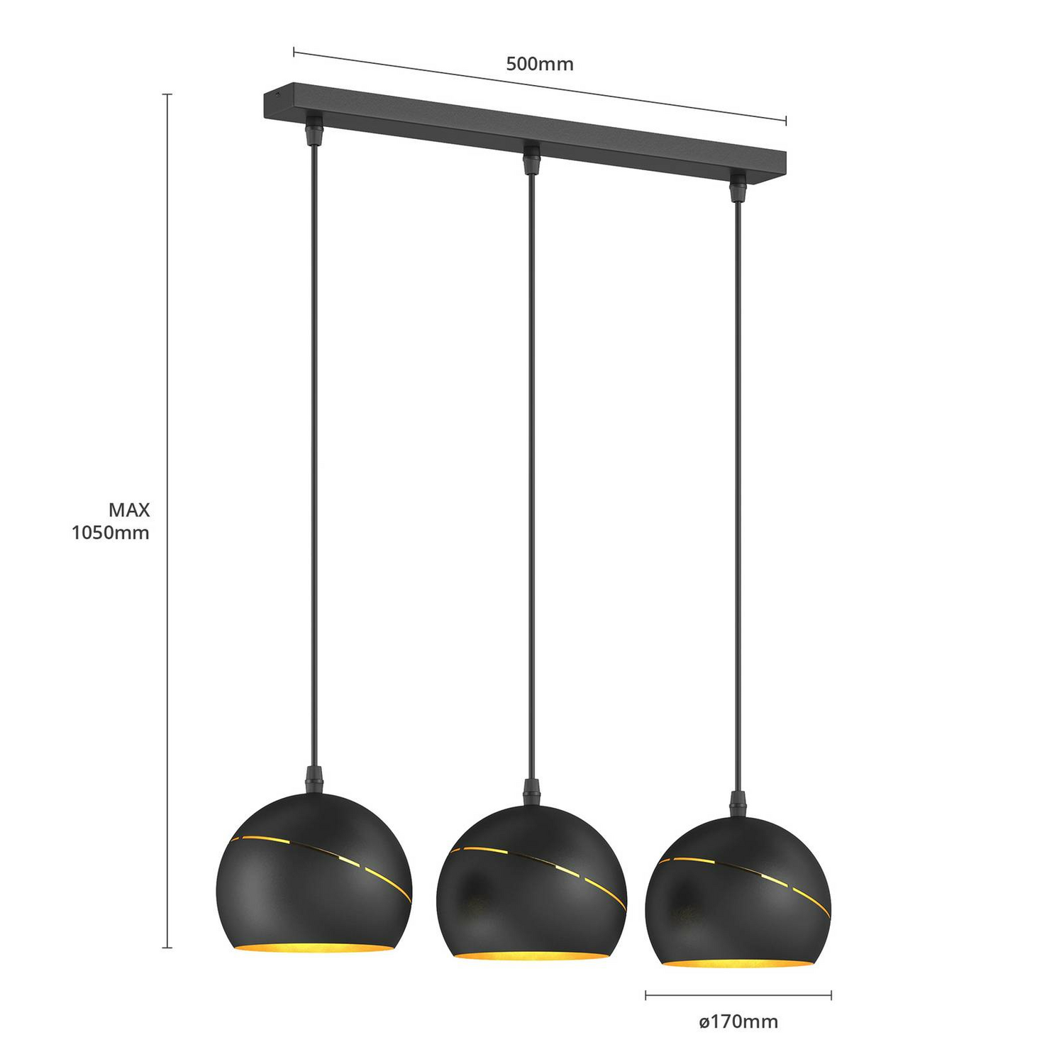 B-Ware Euluna Hängeleuchte Yoda Pendelleuchte Deckenlampe Leuchte Dreiflammig Linear - 5901780520816