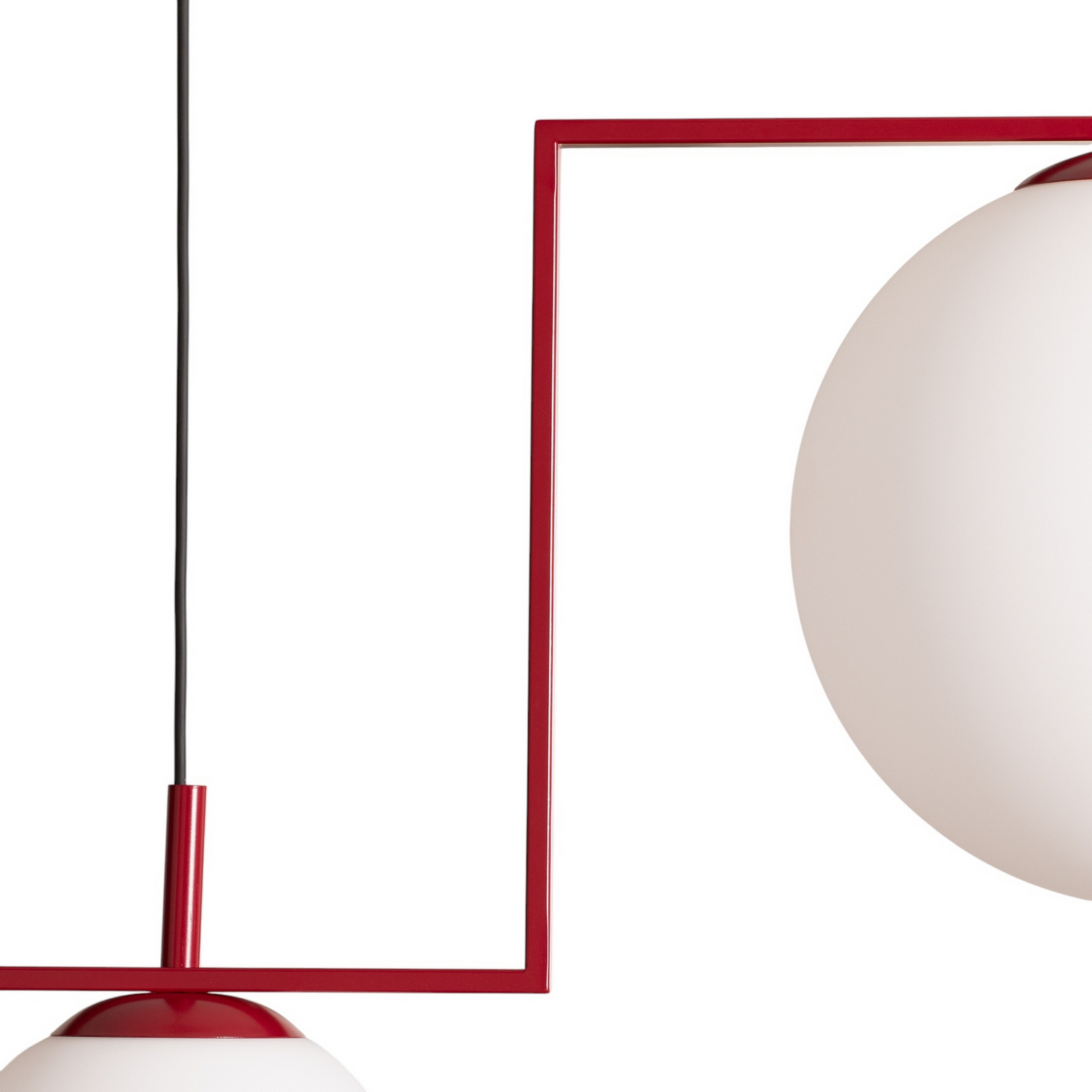 B-Ware Zac Hängeleuchte Pendelleuchte Opal Weinrot 2 Flammig Metall Glas Wohnzimmer - 5904798657406