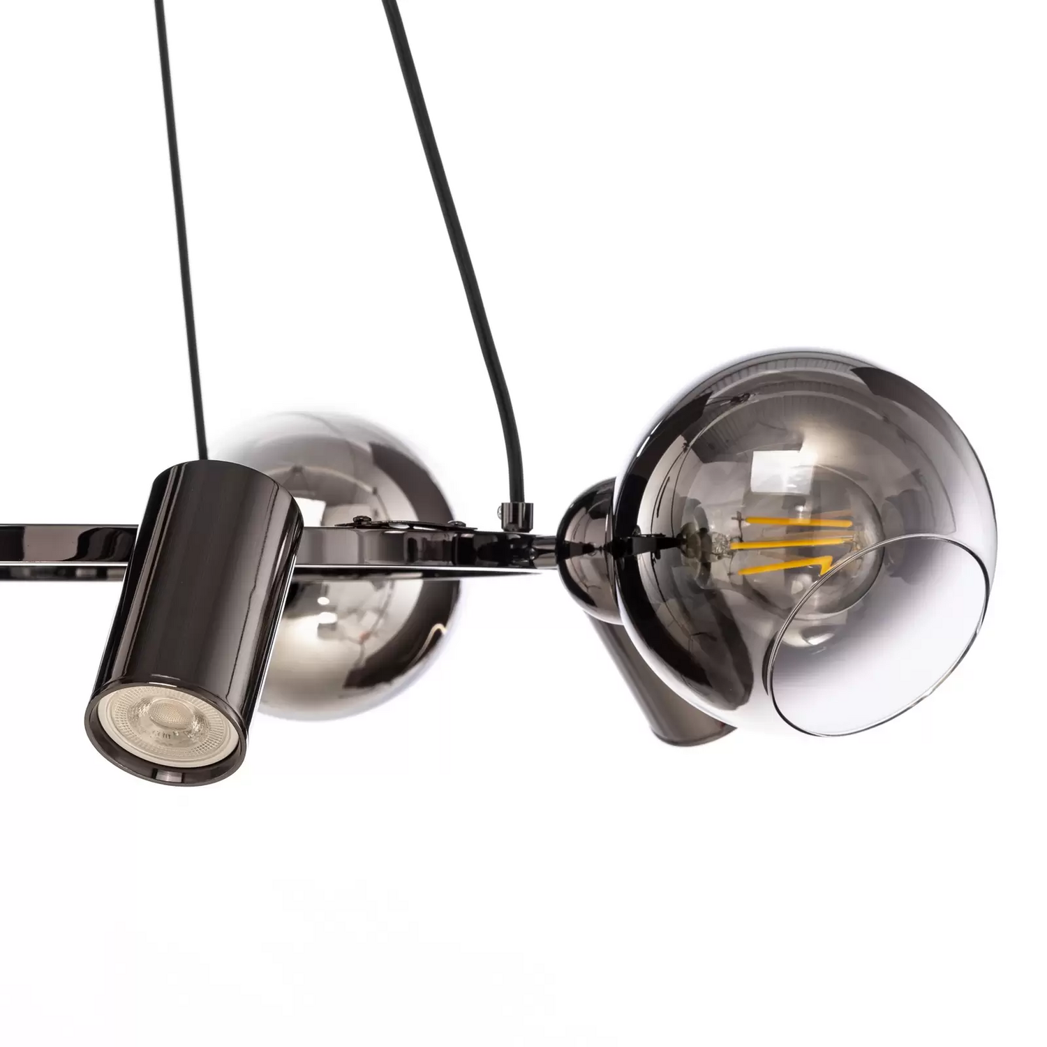 B-Ware Lucea Hängeleuchte Zerde 4+4 ø 82 Cm Schwarz Chrom 8 Flammig Deckenlampe Lampe - 8698525600113
