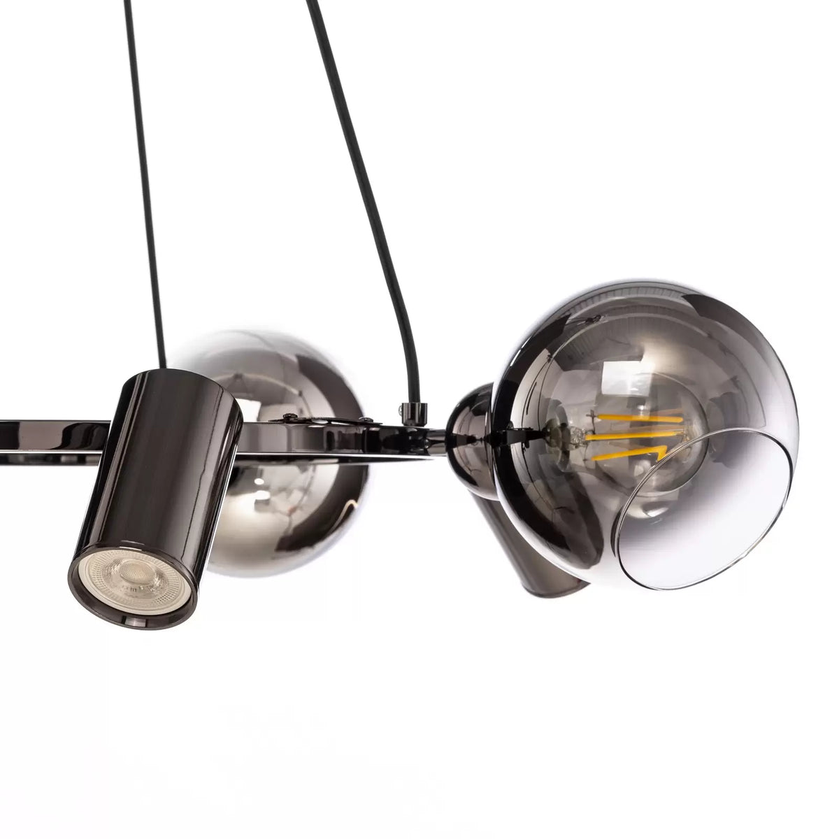 Lucea Hängeleuchte Zerde 4+4 Ø 82 cm schwarz-chrom 8-flammig Deckenlampe Lampe - 8698525600113