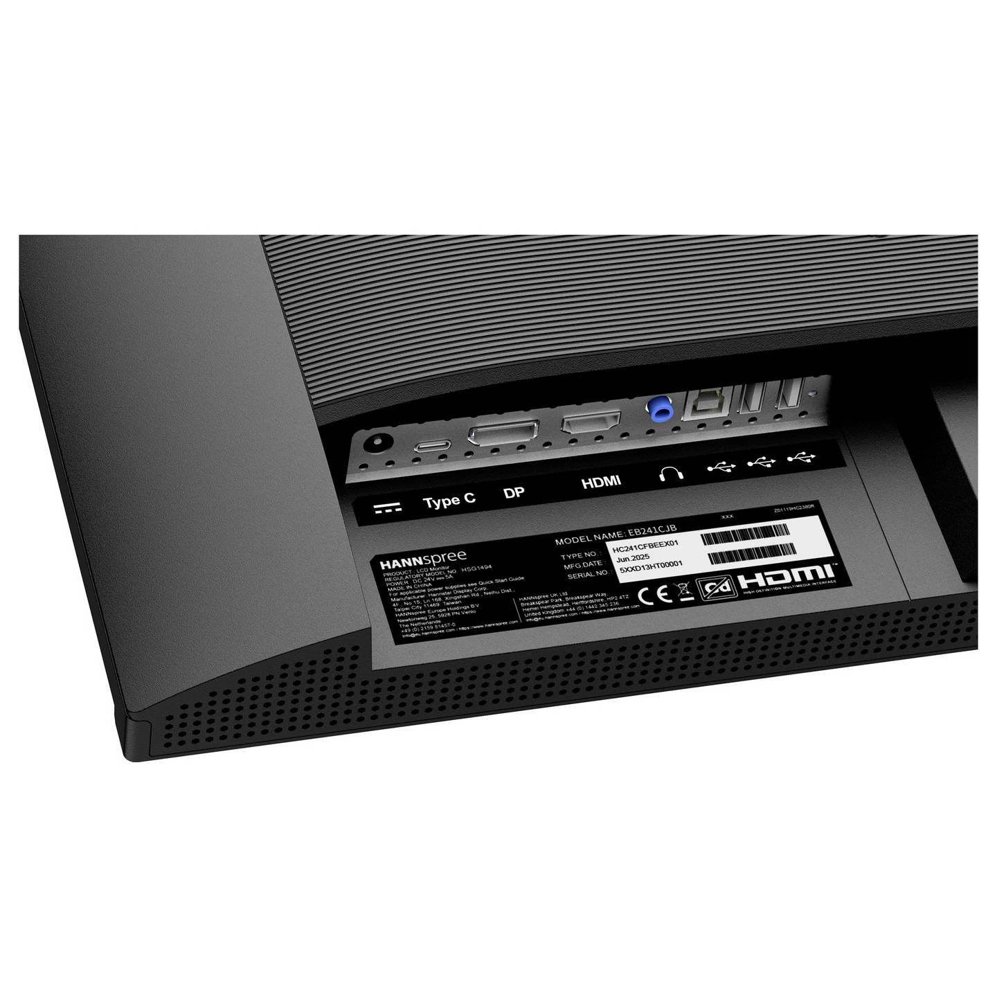 Hannspree Monitor Bildschirm LED Display Schwarz Full HD HDMI USB 23 8 Zoll - 4711404025020