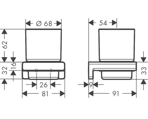 B-Ware Hansgrohe Zahnputzbecher Becher Add Storis Wandmontage Chrom Glas Glänzend - 4059625297070