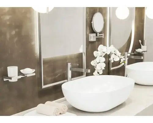 B-Ware Hansgrohe Zahnputzbecher Becher Add Storis Wandmontage Chrom Glas Glänzend - 4059625297070