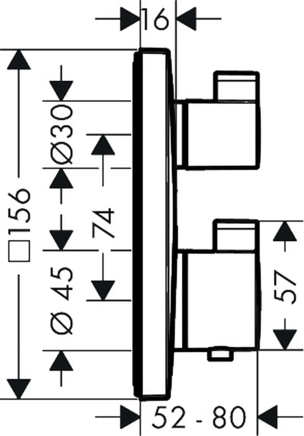 B-Ware Hansgrohe Duscharmatur Badarmatur Unterputz Ecostat Square Schwarz Matt - 4059625230268