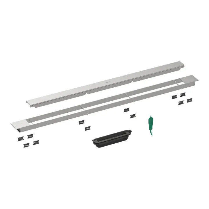 B-Ware Hansgrohe Duschrinne Ablauf Rain Drain Match Fertigset Edelstahl Rechteckig 900mm - 4059625489727