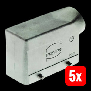 B-Ware Harting Tüllengehäuse Gehäuse Kabeleingang Han High Temp Aluminium 5 Stück