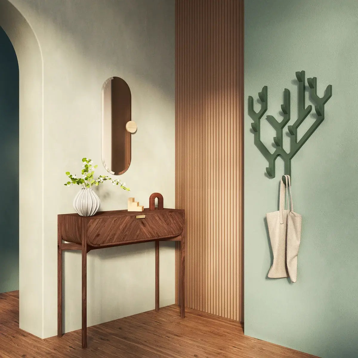 B-Ware Hartô Wandgarderobe Garderobenleiste Ambroise Green 56,5x67,7 Siehe Text - 3700890917866