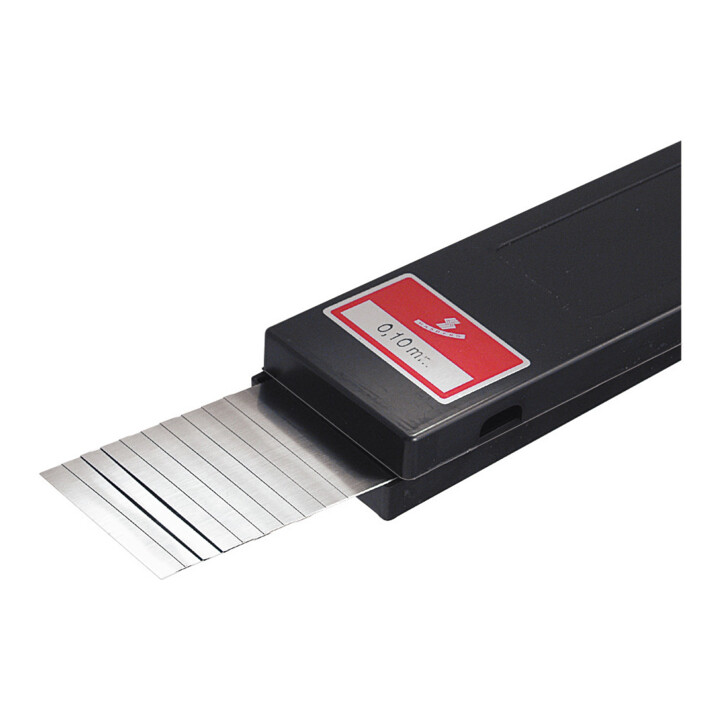 B-Ware Hasberg Unterlagsfolien Set Fühlerlehre Stahl 10 Blatt 50x300mm C Stahl 03mm