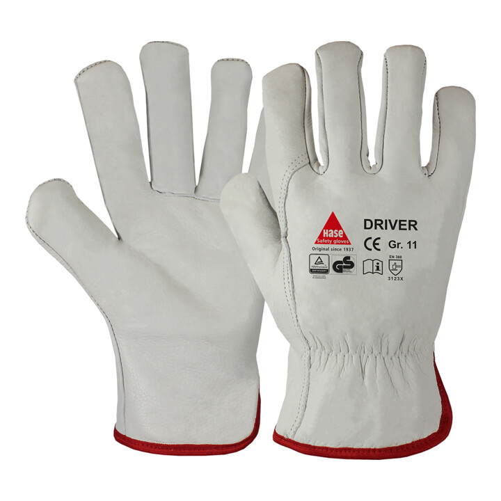 Hase Arbeitshandschuhe Driver Montagehandschuh Rindnappaleder Natur Größe 9 B-Ware - 4018949850095