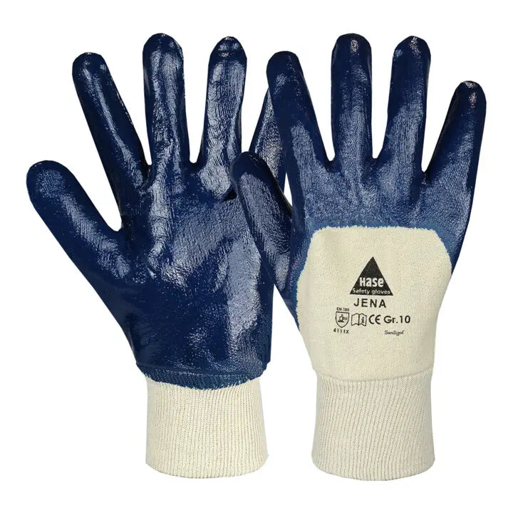 B-Ware Hase Arbeitshandschuhe Schutzhandschuhe Jena Nitril Größe 9 12 Paar - 4018949911093