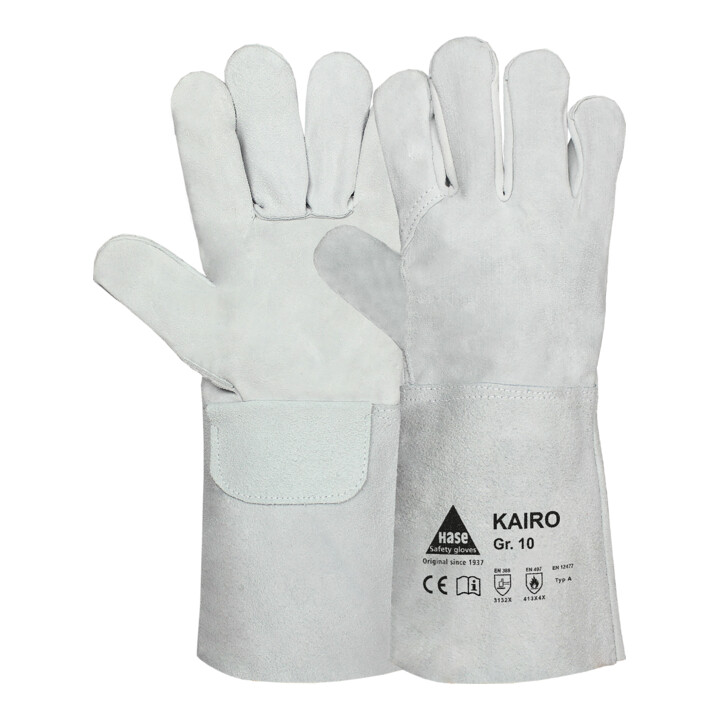 B-Ware Hase Kairo Schweißerhandschuh Arbeitshandschuh Rindspaltleder Größe 9 6 Sets
