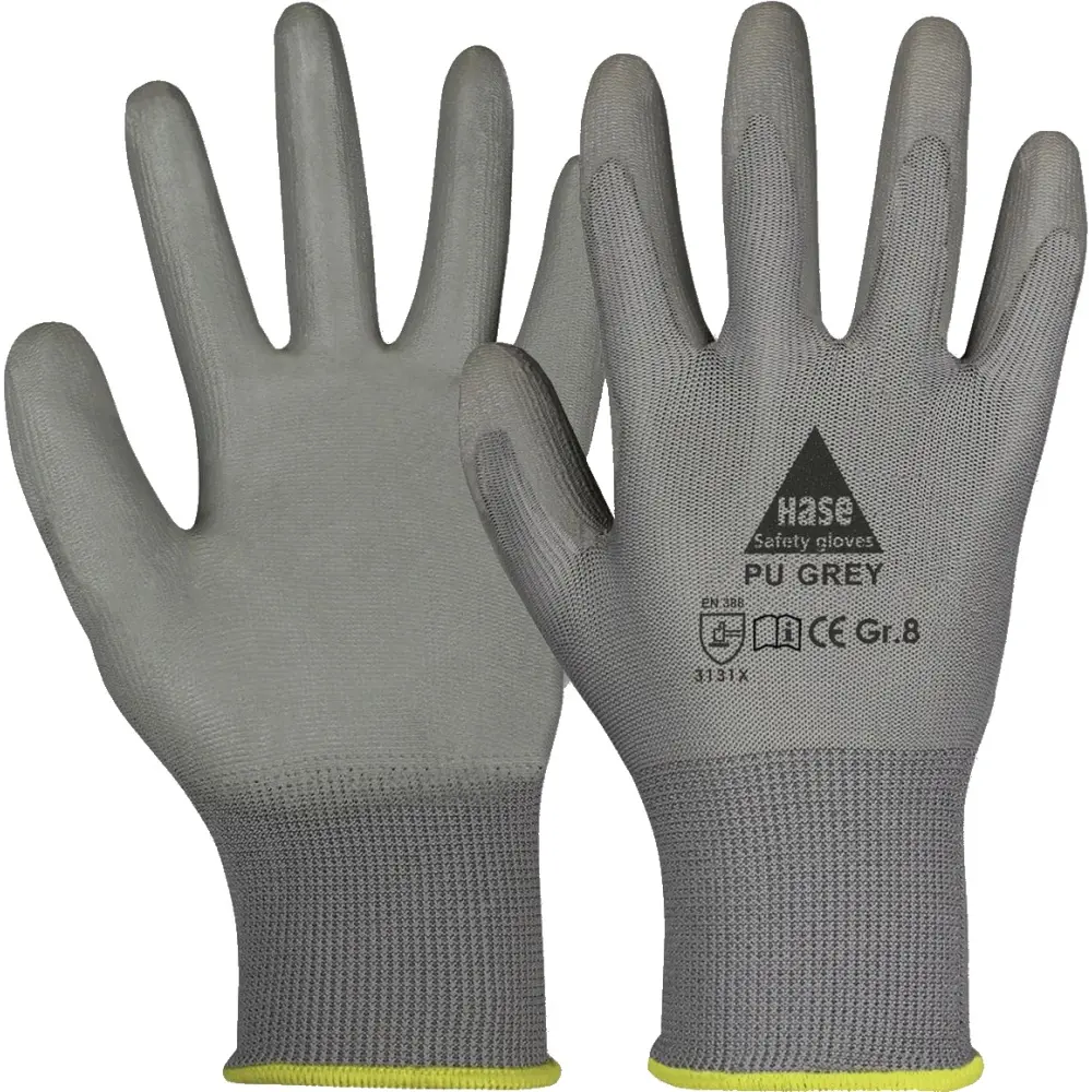 B-Ware Hase Handschuh Montagehandschuh Arbeitshandschuh Polyester Pu Gr 10 Grau 30 Paar - 4018949379046