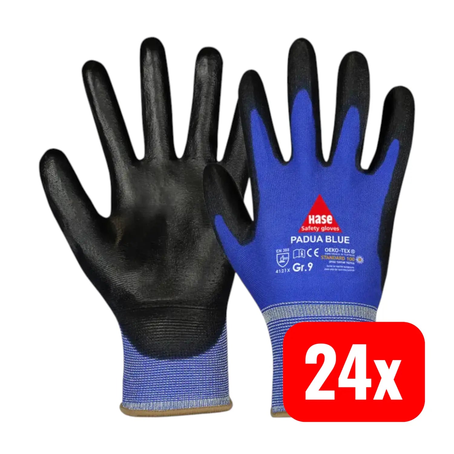 B-Ware Hase Montagehandschuhe Arbeitshandschuhe Padua Blue Größe 9 Nylon 24 Paar - 4018949996090