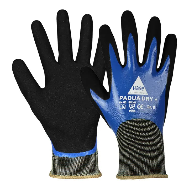B-Ware Hase Montagehandschuhe Arbeitshandschuhe Padua Dry+ Nylon Gr 9 Schwarz 40 Paar - 4018949586895