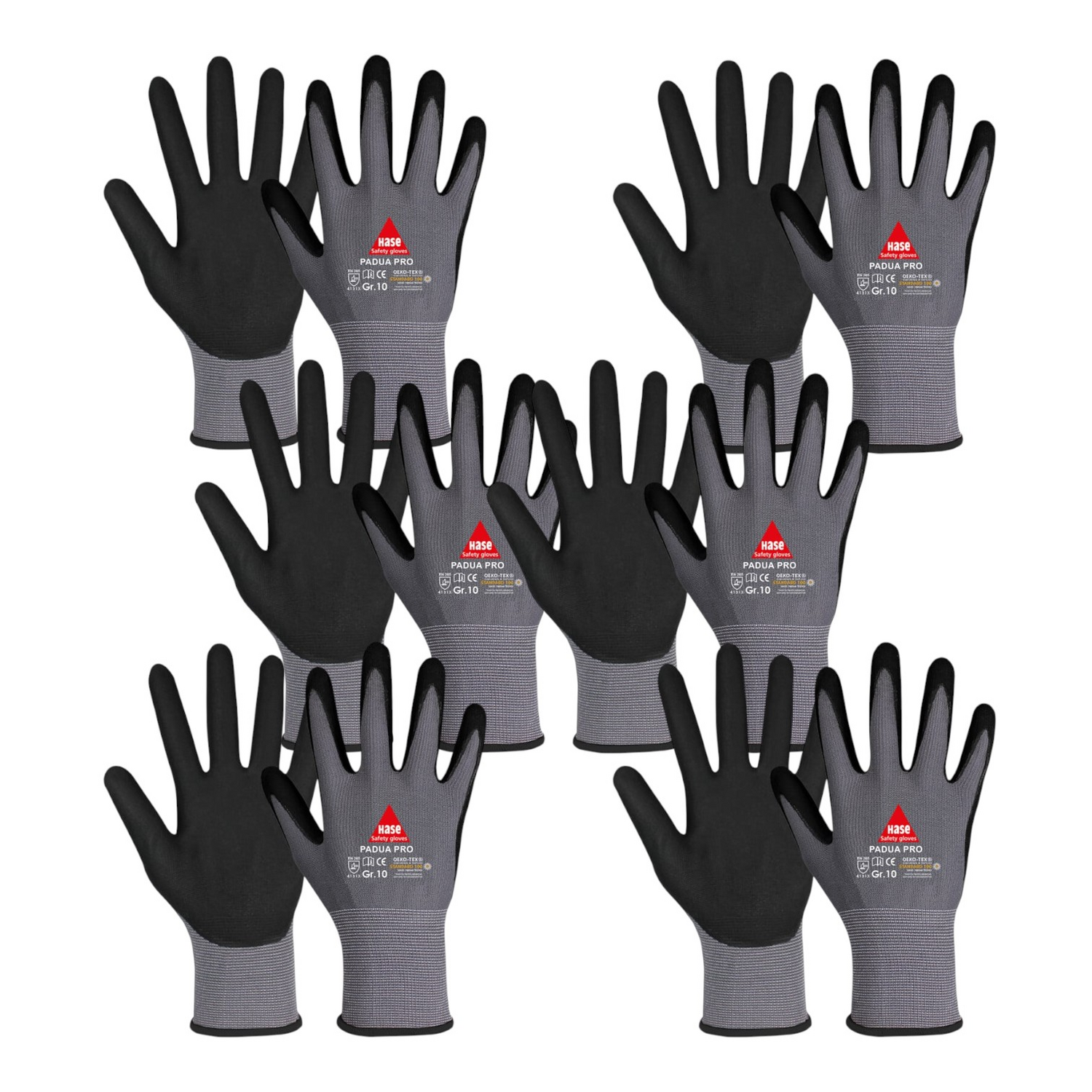 B-Ware Hase Sicherheitshandschuhe Montagehandschuhe Größe 8 Arbeitshandschuhe 6 Stück