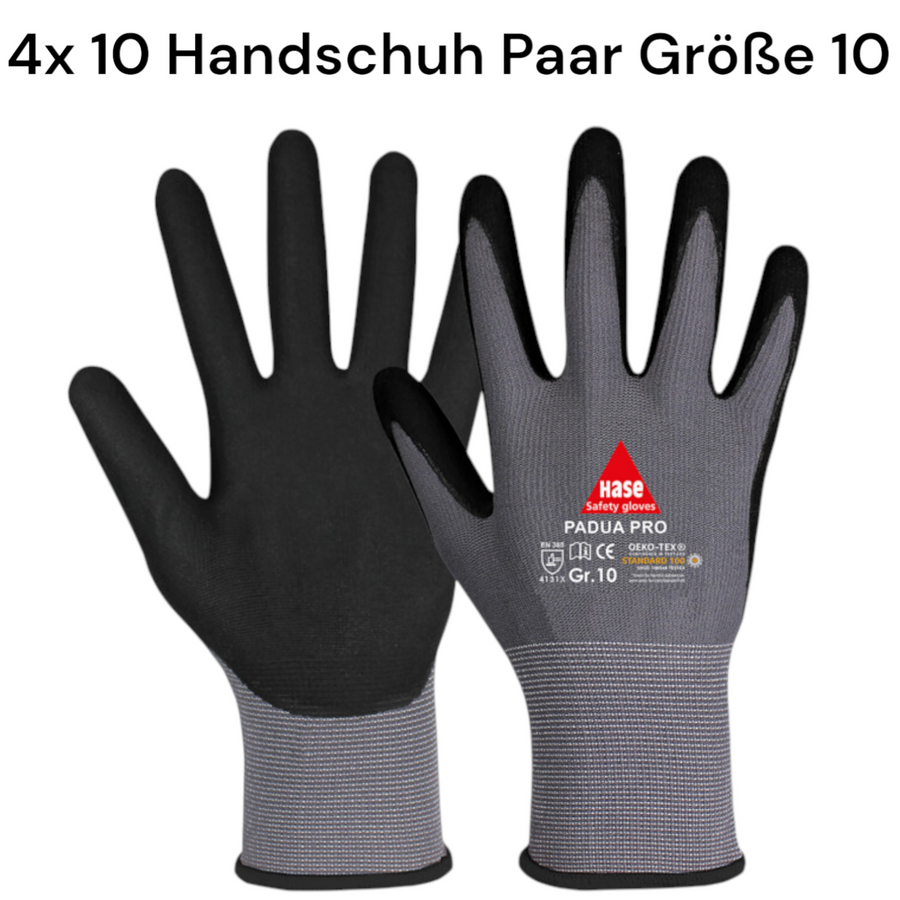 Hase Sicherheitshandschuhe Arbeitshandschuhe Padua Pro Größe 10 40 Paar B-Ware - 4018949508668