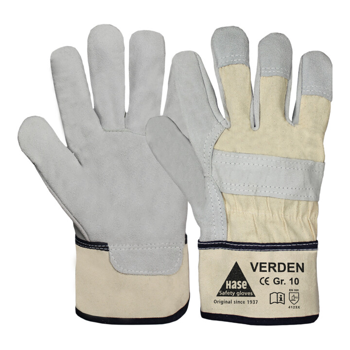 Hase Sicherheitshandschuhe Handschuhe Verden Rindspaltleder Größe 10 12 Paar B-Ware - 4018949114104