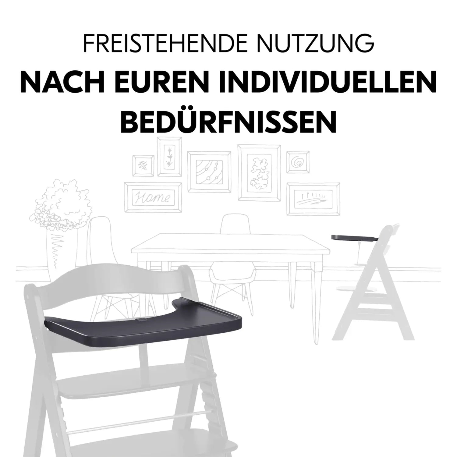 B-Ware Hauck Tablett Holzbrett Ablage Alpha Beta Hochstuhl Zubehör Dunkelgrau - 4007923550564