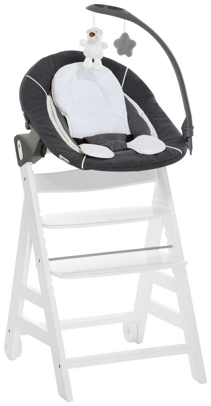 Hauck Hochstuhl Beta Bouncer Grau Weiß Babyhochstuhl Kinderhochstuhl Eichenstuhl B-Ware