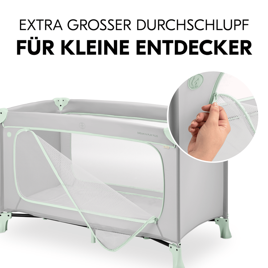 Hauck Reisebett Babybett Kinderbett Dream N Play Plus Dusty Mint Faltbar B-Ware