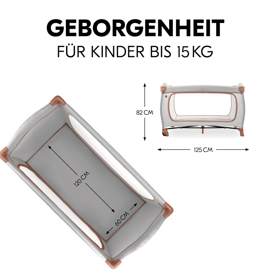 Hauck Sleep N Play Go Plus Reisebett Beistellbett Babybett Staub Kork Faltbar  B-Ware - 4007923600900