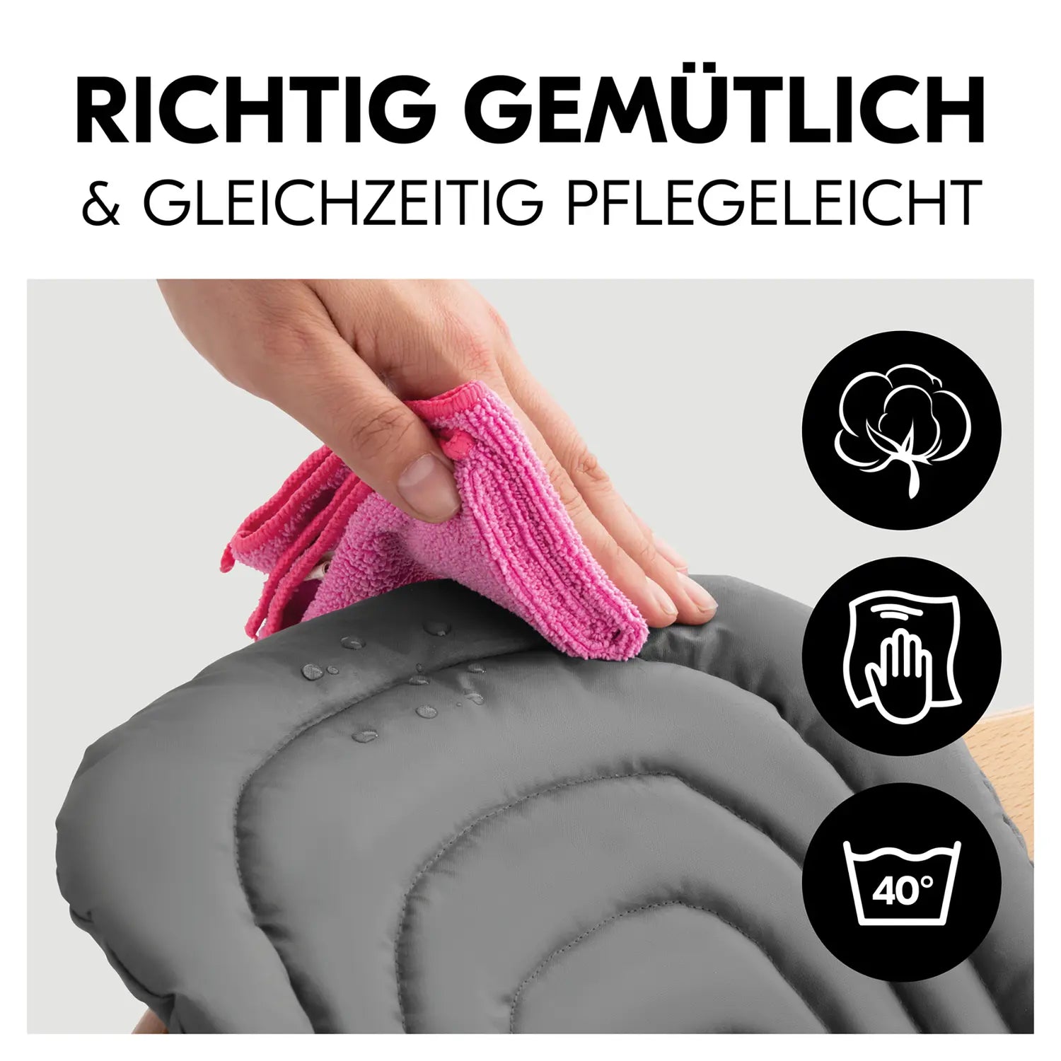 B-Ware Hauck Sitzkissen Kissen Hochstuhl Polster Dark Grey Alpha Beta Arketa Holzstuhl - 4007923667804