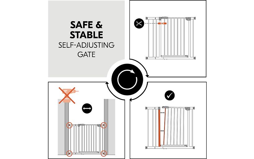 Hauck Türschutzgitter Schutzgitter Clear Step Autoclose 2 Set Verlängerung Weiß - 4007923597491