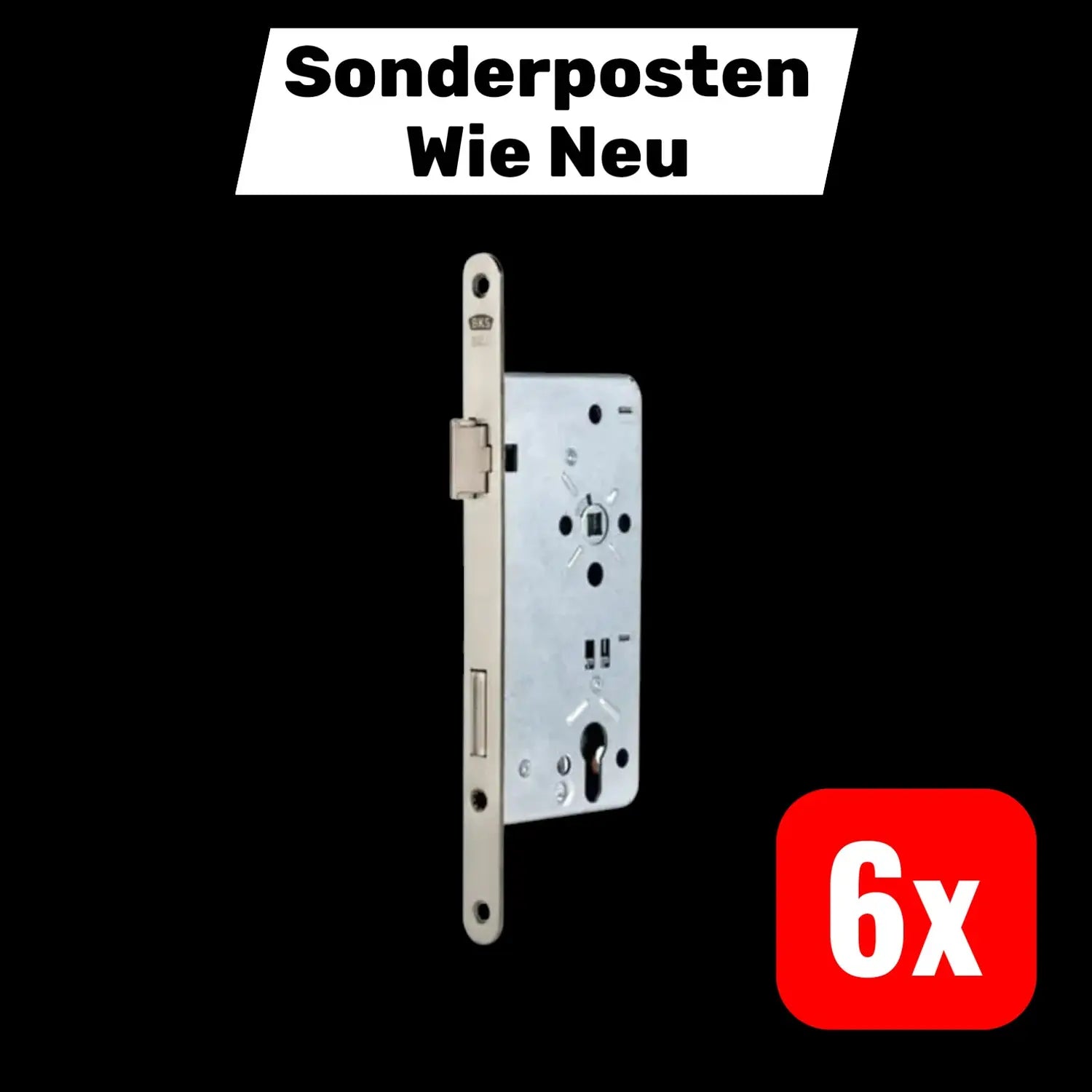 B-Ware Bks Haustürschloss Einsteckschloss Pzw Silber Din Rechts 92mm 65mm 6 Stück - 4015540774102