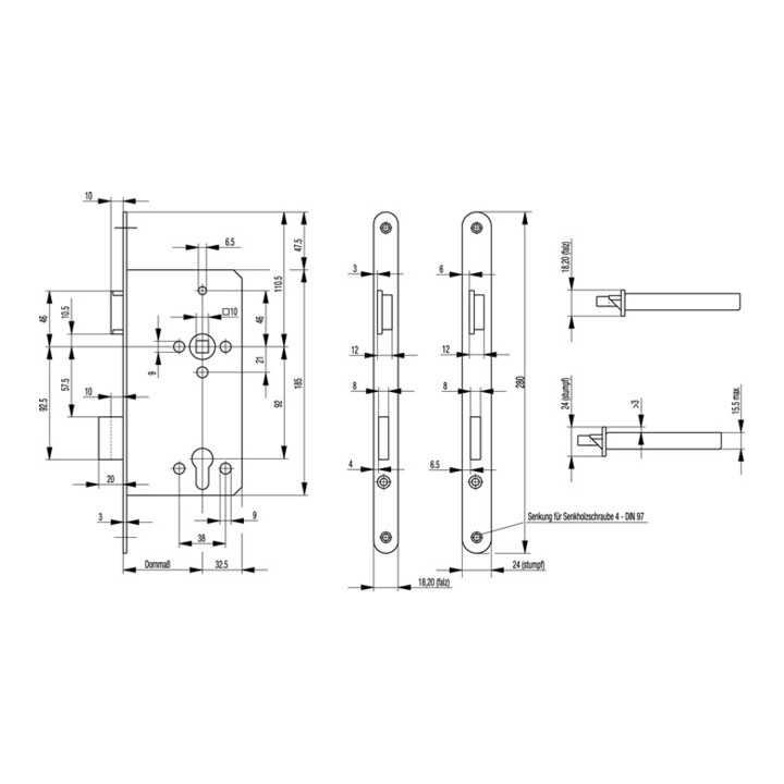 B-Ware Bks Haustürschloss Pzw Haustür Silber Din Links 22mm Siehe Text/Foto - 4015540774256