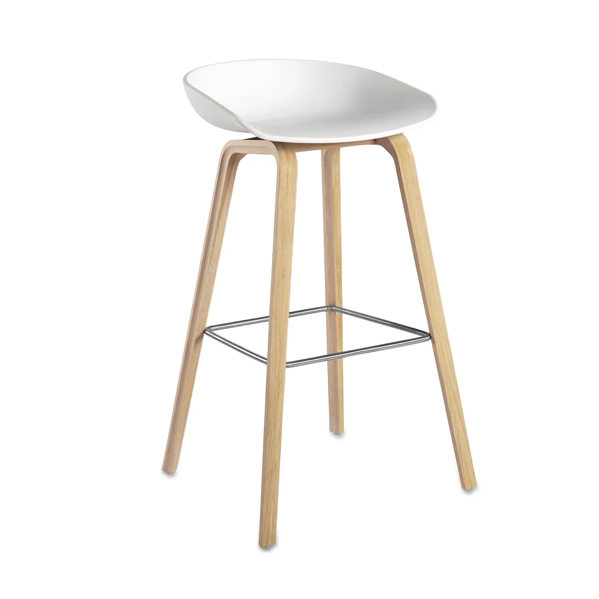 HAY Hocker Barstuhl About A Stool Sitzhöhe 65 cm Eiche Schwarz Kunststoffgleiter - 5710441378341